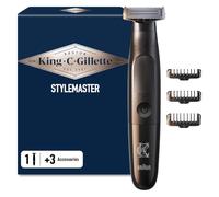 King C. Gillette Style Master Tondeuse à barbe pour hommes avec technologie CenterCut, taille, rasage et coupe des bords optimale, imperméable, rasoir à barbe sans fil avec 3 peignes
