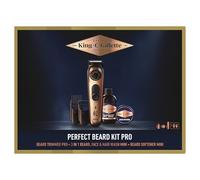 King C Gillette Tondeuse à barbe électrique PRO pour homme avec roue de précision pour 40 longueurs de barbe + mini shampoing 60 ml + mini baume à barbe 25 ml