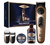 King C. Gillette Tondeuse Barbe Homme PRO Et Coffret Cadeau Avec Mini Taille Nettoyant 3en1 Et Baume, Kit De Rasage Avec 2 Sabots, 40 Longueurs, Lames Inusables En Métal, 80 Mins D’Autonomie