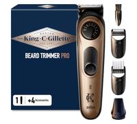 Gillette King C Tondeuse A Barbe Electrique PRO Pour Hommes Avec Lames En Métal Aiguisées Et Inusable, Coffret Barbe Homme Avec Tête De Précision Et 2 Sabots Lavables, 40 Longueurs