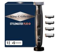 Gillette King C Tondeuse A Barbe Electrique Pour Hommes Style Master Plus, Sans Fil Et Avec Des Lames Affutées, Coffret Barbe Homme Avec 4 Sabots Interchangeables Pour Tailler Et Raser, Etanche