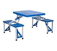 Kingcamp Table valise de camping 4 personnes pliable avec banc Bleu