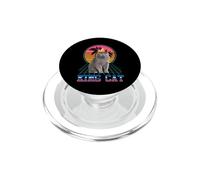 King Cat British Shorthair Vintage 80s Funny Kitten Cats PopSockets PopGrip pour MagSafe