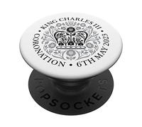 King Charles Coronation British Royal Monarch Flag PopSockets PopGrip Adhésif