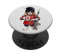King Charles Épagneul London King's Guard Drapeau Angleterre PopSockets PopGrip Adhésif