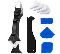 King&Charles Kit d'outils de calfeutrage en silicone, outil 3 en 1 pour enlever les joints et les joints, avec 4 grattoirs d'angle pour colle à verre