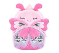 KING CHEER Joli mini sac à dos pour tout-petits garçons et filles, petit sac à dos en peluche, parfait pour la maternelle, la maternelle, les voyages de 2 à 4 ans, Petit papillon rose, S