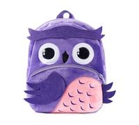 KING CHEER Joli mini sac à dos pour tout-petits garçons et filles, petit sac à dos en peluche, parfait pour la maternelle, la maternelle, les voyages de 2 à 4 ans, Chouette violette, S