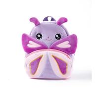 KING CHEER Joli mini sac à dos pour tout-petits garçons et filles, petit sac à dos en peluche, parfait pour la maternelle, la maternelle, les voyages de 2 à 4 ans, Papillon violet, S