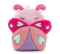 KING CHEER Joli mini sac à dos pour tout-petits garçons et filles, petit sac à dos en peluche, parfait pour la maternelle, la maternelle, les voyages de 2 à 4 ans, papillon rose