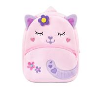 KING CHEER Joli mini sac à dos pour tout-petits garçons et filles, petit sac à dos en peluche pour enfants, pour crèche, maternelle, voyage, Chat floral., S