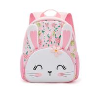 KING CHEER Sac à dos pour enfant garçon et fille en néoprène doux et léger pour maternelle, Lapin floral, Pre-k-10.2"H (Can't Fit Folder)