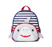 KING CHEER Sac à dos pour enfant garçon et fille en néoprène doux et léger pour maternelle, Motif requin Gris, Pre-k-10.2"H (Can't Fit Folder)