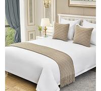 King Chemins De Lit Et Coussins Assortis Couverture De Lit Moderne De Couleur Unie Avec Des Glands Chemin D'écharpe De Lit En Tricot Doux Décoration De Literie À La Maison Lit Simple Double King