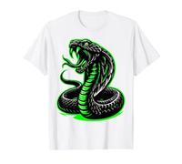 King Cobra Graffiti Serpent Serpent Vert électrique T-Shirt Graphique avec Valeur, Homme, Blanc, M
