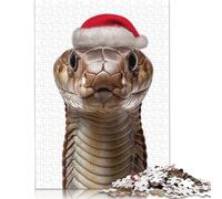 King Cobra with Santa Hat Puzzle 1000 Pièces Educa Jouet en Bois Cadeau Unique De l'art De La Décoration Jeu Éducatif Challenge Toy Adultes & Enfants des 14 Ans 1000pcs (75x50cm)
