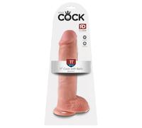 King Cock 11 - gode ceinture ventouse avec testicules - réaliste 28cm - chair