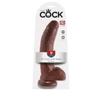 KC 9" Cock with Balls Brown