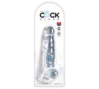 King Cock Clear 8 - gode ventouse avec testicules (20 cm)