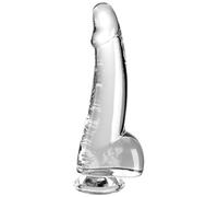 King cock - clear gode avec testicules 15.2 cm transparent