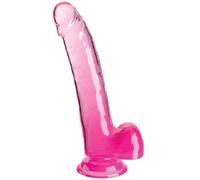 King cock - clear gode avec testicules 20.3 cm rose