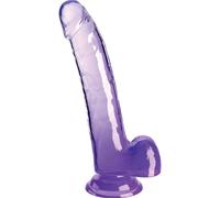 King cock - clear gode avec testicules 20.3 cm violet