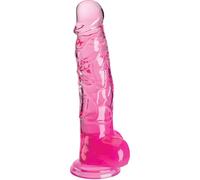 King cock - clear pénis réaliste avec boules 16.5 cm rose