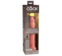 Pipedream Vibromasseur King Cock Elite – Gode réaliste 23 cm, silicone, ventouse, télécommande
