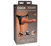 King Cock Elite Comfy - Harnais avec godemichet amovible (teint naturel foncé)