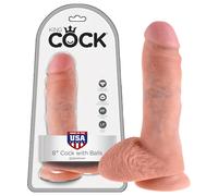 King Cock - gode réaliste 20 cm - gros testicules - couleur chair