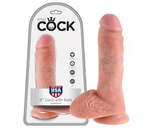 King Cock - gode réaliste 20 cm - gros testicules - couleur chair