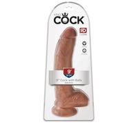Gode avec Testicules 22,9 cm King Cock Beige