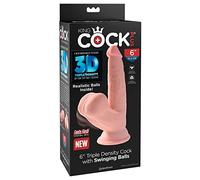 Pipedream – Gode King Cock Plus 3D – 15,2 cm – Triple densité – Testicules réalistes