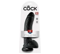 King Cock - gode ventouse avec testicules - 23cm - noir