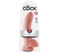 King Cock - gode ventouse réaliste avec testicules 23cm - couleur chair