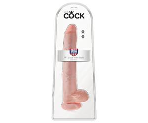 King Cock - gode XXL réaliste avec testicules - 35cm - couleur chair