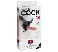 King Cock - Harnais avec godemichet réaliste de 15 cm couleur chair