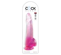 King Cock King Cock Clear 10" with Balls - Pink Clear/Pink 25,5 cm