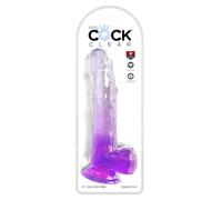 King Cock King Cock Clear 9" with Balls - Purple Clear/Purple 9 Pounces