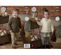 King Cole 4561 Patron de tricot pour tunique et cardigan raglan pour enfant Multicolore Tour de poitrine 45,7 cm - 71,1 cm