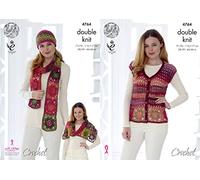 King Cole 4764 Patron de crochet Gilet et accessoires pour femme en King Cole Riot DK