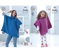 King Cole 4842 Patron de tricot Poncho pour enfants et adultes en gros rapport qualité/prix