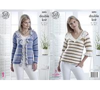 King Cole 5093 Patron de tricot pour femme Pull et cardigan en King Cole Cottonsoft Crush DK