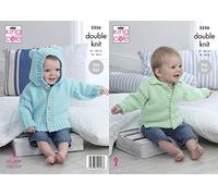 King Cole 5256 Patron de Tricot pour bébé Enfant à Collier et à Capuche Vestes en Grand Valeur bébé DK