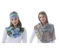 King Cole 5400 Patron de tricot pour femme Châle et chapeau en Riot DK