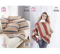 King Cole 5410 Patron de tricot Housse de coussin Motif émeute épaisse