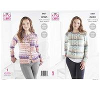 King Cole 5451 Patron de Tricot pour Pull-Over et Gilet pour Femme Motif Drifter Aran