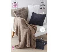 King Cole 5518 Patron de tricot pour coussins et couvertures en tricot Truffe et laine mérinos DK