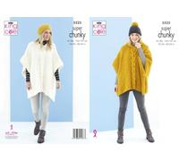 King Cole 5525 Patron de tricot pour chapeau poncho pour adulte