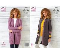King Cole 5890 Patron de tricot pour manteau cardigan pour adulte